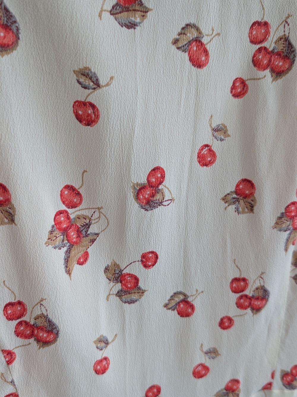 For Love & Lemons Cream Mini Dress with Red Cherry Print - Picture 6 of 6